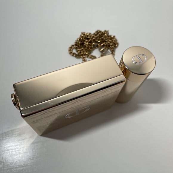 DIOR ROUGE Gold Minaudiere Pouch Clutch Handbag LIMITED EDITION 2021 Christmas - Picture 4 of 10